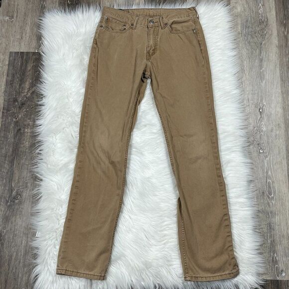 Levi's Mens 514 0531 Khaki Brown Work Straight Fit Denim Jeans Size 33 x 34 - Picture 1 of 13